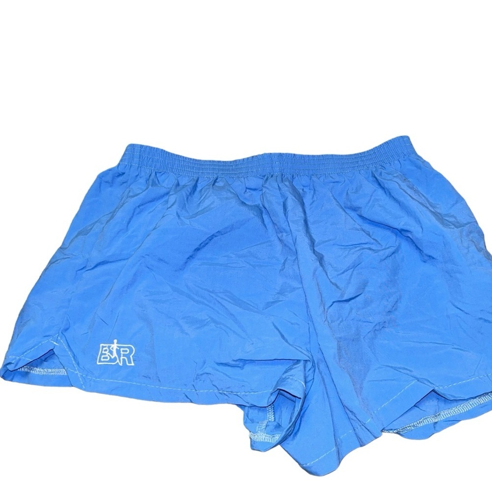 New Vintage Bill Rodgers men  Size L blue  Notched Side Running Shorts